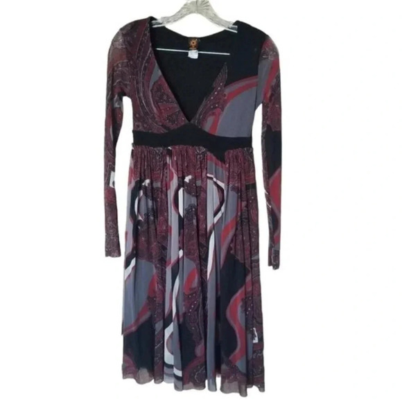 Jean Paul Gaultier Rare Vintage Soleil Mesh Paisley Midi Dress M - Picture 4 of 14